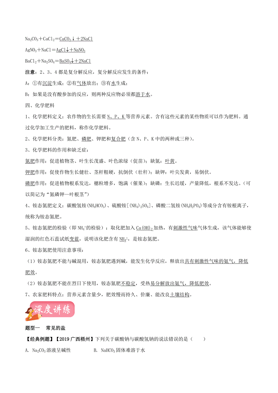 2021年中考化学一轮复习考点讲解：盐和化肥_第3页