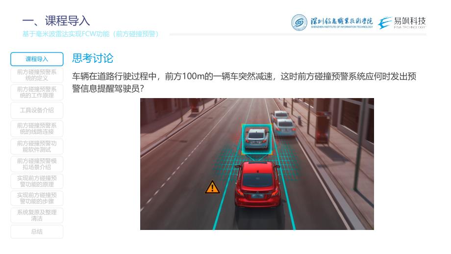 汽车智能传感器技术与应用项目四项目实施3：基于毫米波雷达实现fcw功能（前方碰撞预警）（课件）_第2页